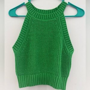 Womens mabel green sweater crop tank size small